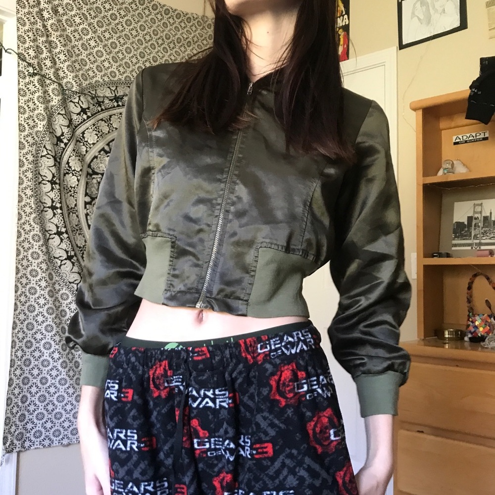 Dark green bomber jacket